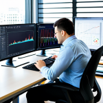 **Prompt:** A data analyst working at a brightly lit, modern office, examining customer segmentation charts on multiple monitors, professional attire, fully clothed, safe for work, appropriate content, perfect anatomy, correct proportions, professional, family-friendly. The office has large windows overlooking a bustling city.