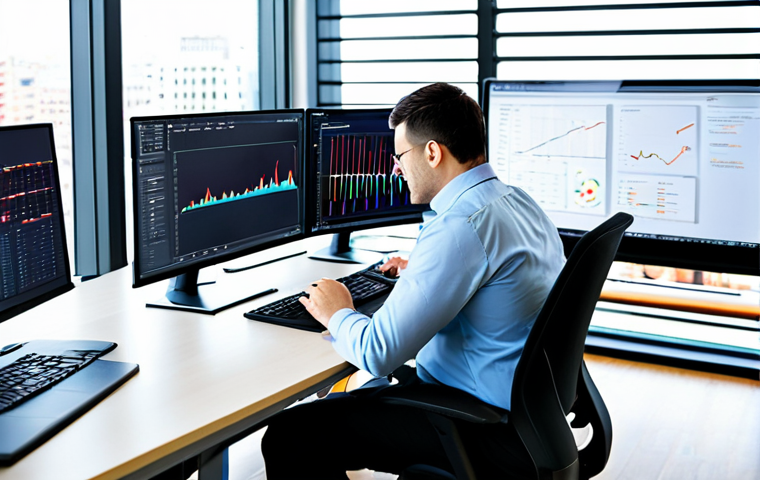 **Prompt:** A data analyst working at a brightly lit, modern office, examining customer segmentation charts on multiple monitors, professional attire, fully clothed, safe for work, appropriate content, perfect anatomy, correct proportions, professional, family-friendly. The office has large windows overlooking a bustling city.