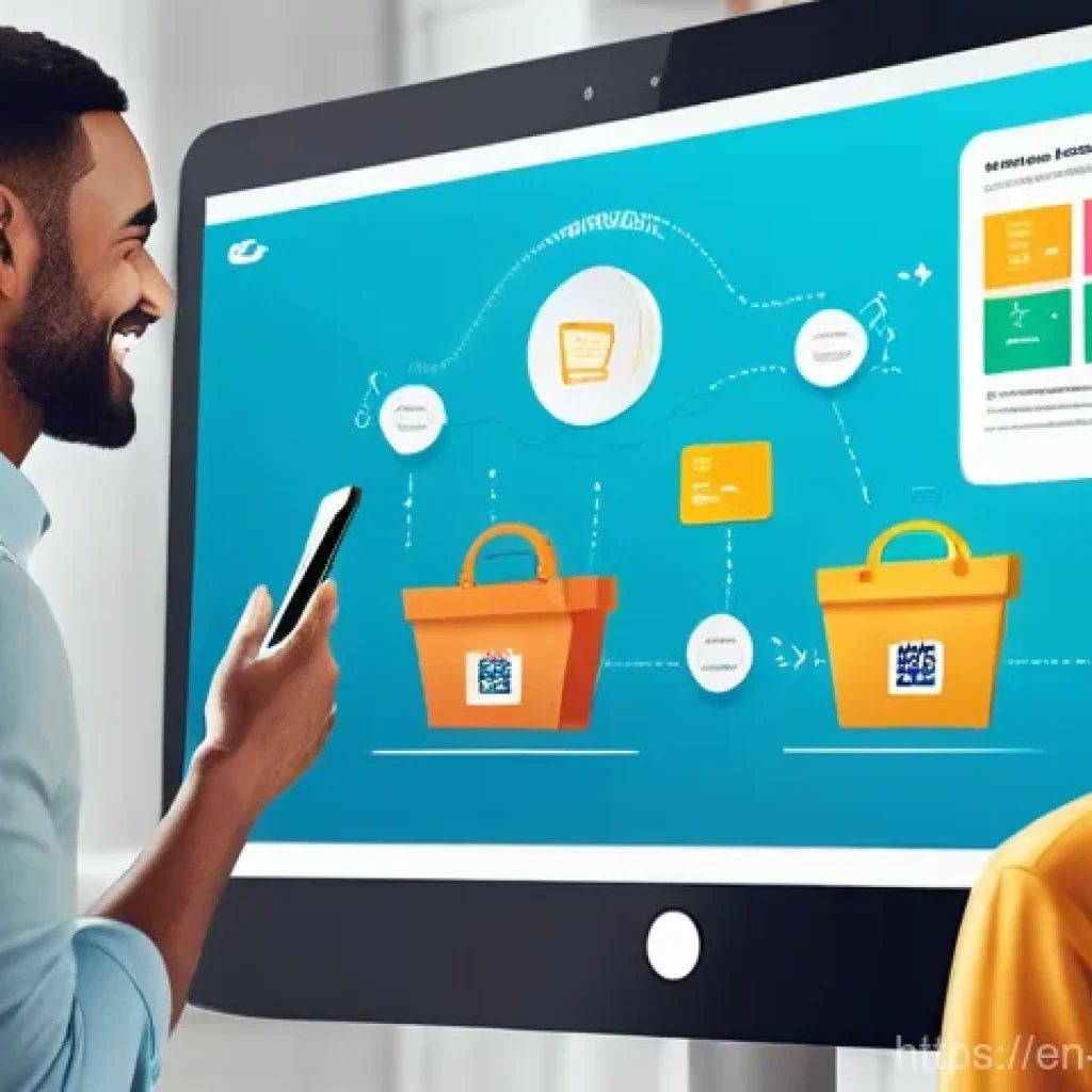 전자상거래 실기 시험에서 자주 다뤄지는 사례 분석 - **Prompt: The Seamless Customer Journey - From Discovery to Delight**
"An intricate and vibrant ...
