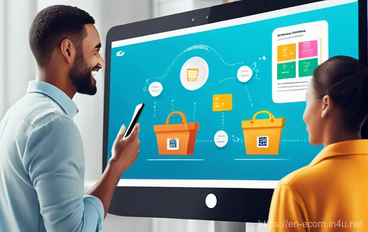 전자상거래 실기 시험에서 자주 다뤄지는 사례 분석 - **Prompt: The Seamless Customer Journey - From Discovery to Delight**
    "An intricate and vibrant ...